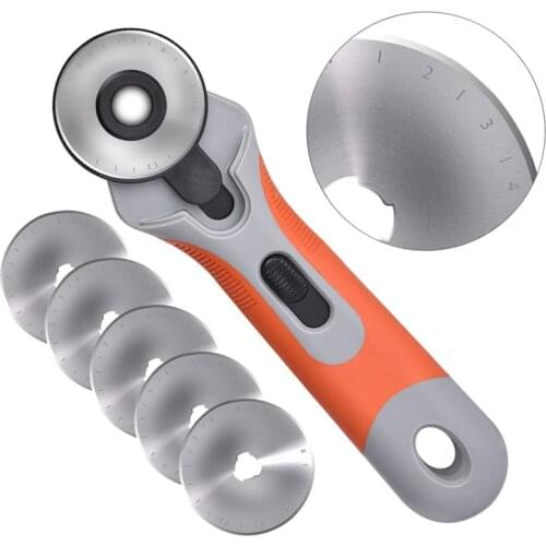 45mm Tailor Supplies Patchwork Tools Safe Roller Wheel Round Knife For Hand Cutting Leather Fabrics Wheel Knife Rotary Cutter