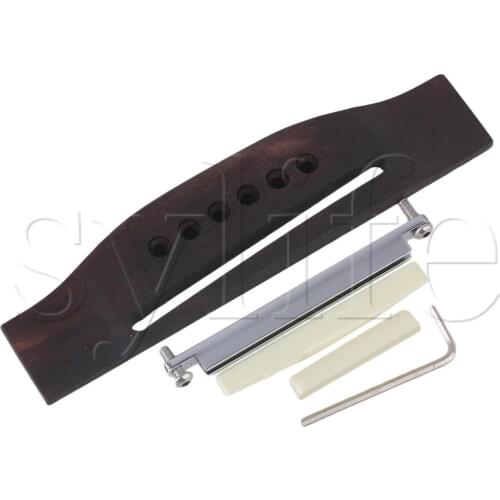Yellow Rosewood 6 String Guitar Bridge Saddle Nut and Adjustable Shaft