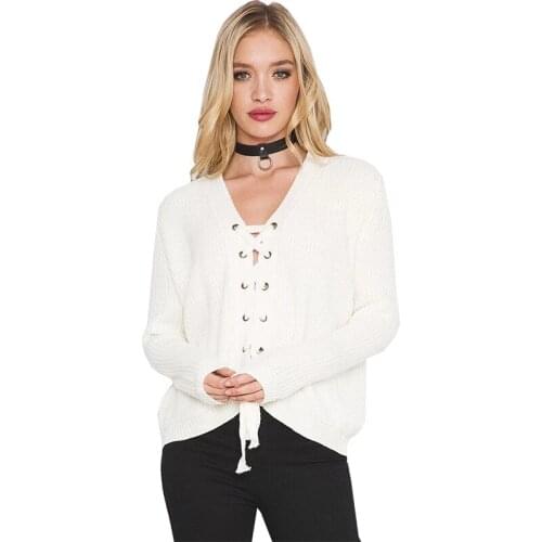 2017 Sweater Women Fashion V-neck Quick Sell New European And American Style womens Sweaters And Pullovers Vestidos MMY69106