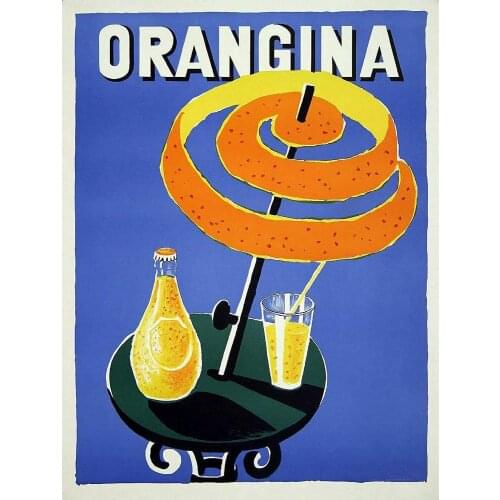 Orangina Vintage Tin Sign Metal Wall Poster Plaque for Home Kitchen Bar Coffee Shop Christmas Tin Sign 12x16 inch