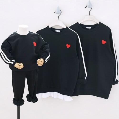 Winter Father Mother And Me Clothes Casual Family Matching Costume 2021 New Matching Sweatshirt For Dad Mom And Baby Tops