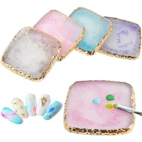 New Portable 1PC Resin Stone Color Palette False Nail Tips Drawing Nail Color Palette Nail Polish Gel Color Mixing Display Tool