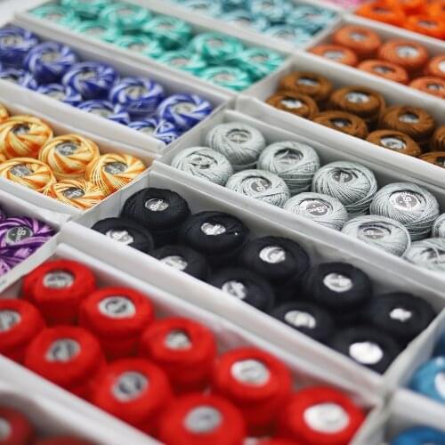 5grams Size 8 Pearl Cotton Embroidery thread for Cross stitch 43yards per ball Double Mercerized long staple Cotton,10pcs/col