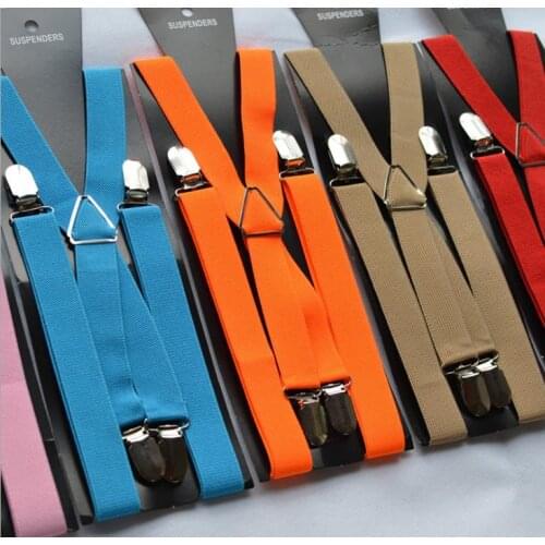 500pcs/lot new fashion candy color 4 clip elastic adult suspender braces 42 color for choose
