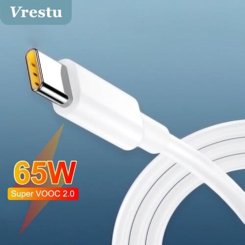 6.5A USB Type C Super Fast Charging Cable 65W 50W 6A Power Charger Wire Line for OPPO VOOC 2.0 Reno 4 5 6 Ace 2 Data Phone Cabo