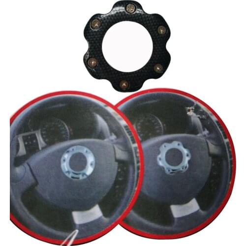 Car Interior Auto Steering Wheel Center Carbon Fiber Sticker Decoration Cover Car Styling