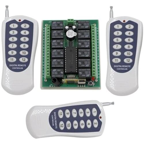 315MHZ 433MHZ Electric Door/Garage Door DC 12V 24V 12CH RF Wireless Remote Control Switch Security Industry Controller