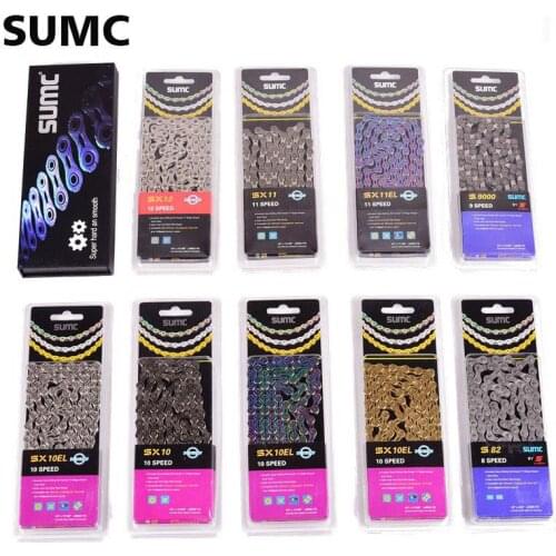 Bicycle chain Gold Bike Chain X8 X9 X10 X10sl X11SL Super Light For 8 9 10 11 12 Speed MTB/Road Bicycle Compatible SRAM 116L