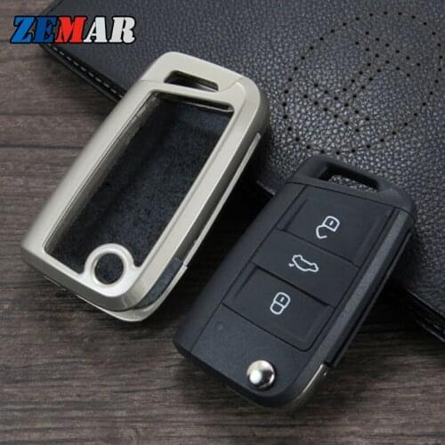 Car Key Cover Case Remote Zinc Alloy Shell for New Volkswagen Polo VW Golf 7 mk7 Skoda Octavia A7 Accessories