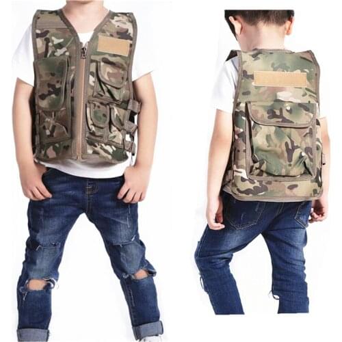 Children Boy Girl Woodland Ghillie Suit ArmyCamouflage Sniper Vest Hunting Clothes Kids Tactical Uniform Jungle Combat Clothing
