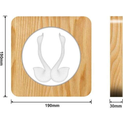 Two Swans Together 3D LED Arylic Night Lamp Table Light Switch Control Carving Lamp for Childrens Room Decorate Dropshipping