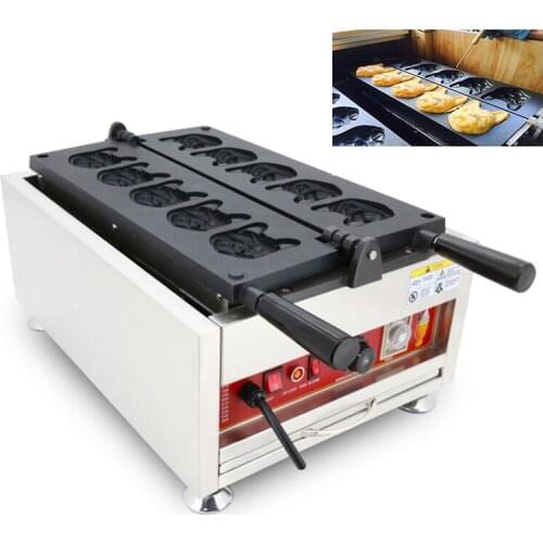 Electric 220V/110V Bulldog Waffle Maker Commercial Dog Head Shaped Waffle Baker Machine/Animal Dog Head Iron Baking Machine