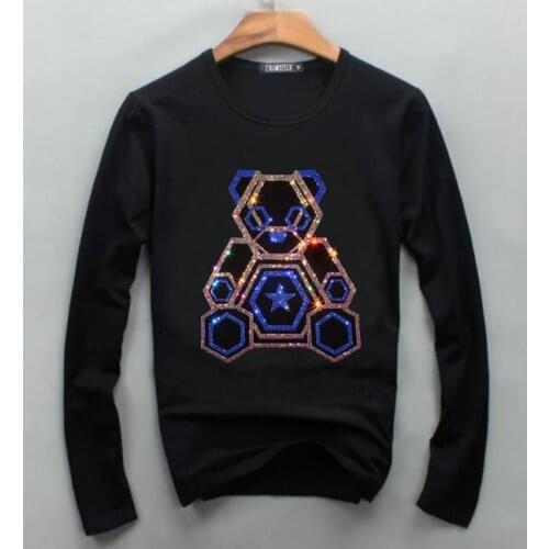 Autumn Simple Diamond Pattern Long Sleeve T-Shirt Comfort Original Brand Mens Chic Thin Hip-Hop Design Bottoming Pullover
