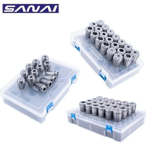 SANAI Combined Set ER Collet Chuck Spring Collet Tool Holder CNC Milling Drilling Engraving Tapping Tools ER11 ER16 ER20 ER25