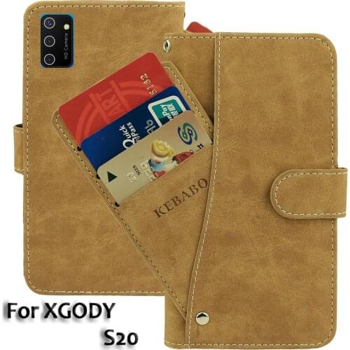 Leather Wallet XGODY S20 Case 6.5" Flip Fashion Luxury Front Card Slots Cases Cover Business Magnetic Phone Bags
