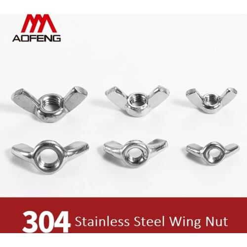 304 Stainless Steel Wing Nuts M3 M4 M5 M6 M8 M10 M12 Butterfly Nuts for Mechinal Use Fly Nut