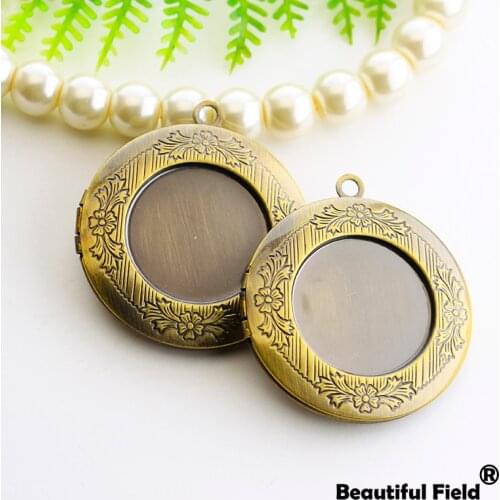 2pcs Fit 20mm Flowers Photo Loclet Box Setting Brush Bronze Color Plated Oval Cameo Base Blank Tray