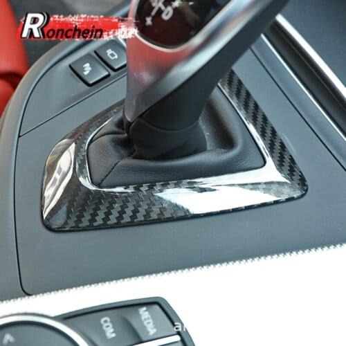 RONCHEIN Gear Cover Sticker Carbon Fiber Gearshift Handle Cap Trim for BMW 1 2 3 4 Series 3GT F20 F23 F30 F34 F32 F36 Interior