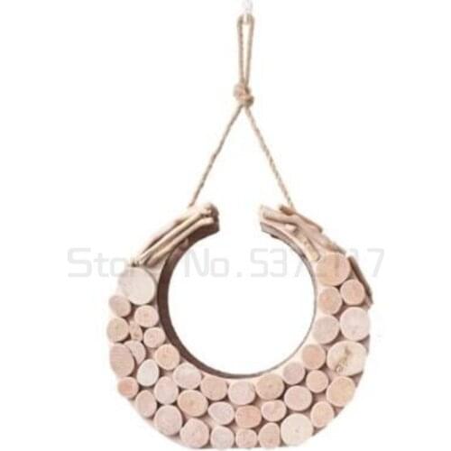 Handmade Solid Wood Wall-mounted Vase Restaurant Decorative on The Wall Background Living Room Decorative Crafts Hydroponic Vase