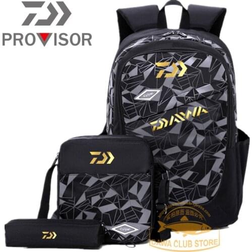 2020 Daiwa Men New Fishing Waterproof Backpack Outdoor Motion Mountaineering Three-piece Messenger Bag Multi-function Backpack
