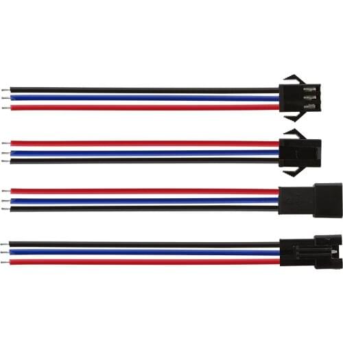10Pcs/5Pairs 10cm Long JST SM 3Pins Plug Male to Female Socket Wire Connector Pigtail Cable Plug LED Strips Lamp Driver Adapter