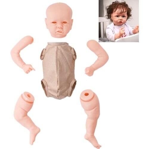 21inch Full Silicone Vinyl Reborn Cloth Body Doll DIY Soft Realistic Doll Unpainted Unfinished Doll Parts DIY Blank Doll Kit