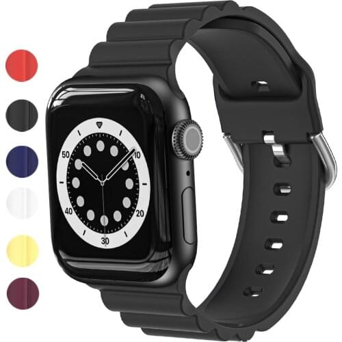 Sports correa for apple watch se 6 44mm 40mm band series 6 5 4 3 42mm 38mm strap for iwatch silicone bands women men watchband