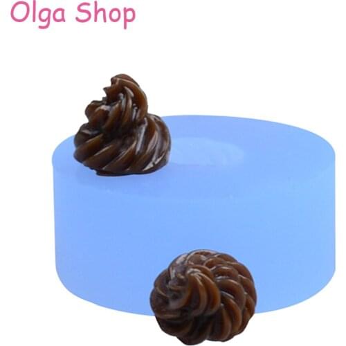 XYL126 10.8mm Whipped Cream Silicone Mold - Miniature Food, Dessert, Fondant, Chocolate, Gum Paste, Resin, Cabochon Candy, Icing