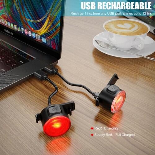 Bicycle Light LED Rear Tail Light Waterproof USB Rechargeable Mountain Bike Bicycle Light Night Riding Safety Warning Light
