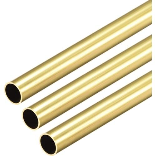 Uxcell Brass Round Tube 300mm Length 7mm OD 0.5mm Wall Thickness Seamless Straight Pipe Tubing 3 Pcs
