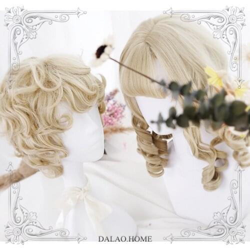 High Quality Soft Girl Lolita 「Prince & Maiden Encounter」Rome Curly Couples Wig High Temperature Resistance