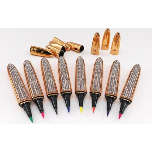 1/5Pcs 8 Color Eyeliner Self-adhesive Eyeliner Pen 2 In 1 Magic Lash Liner Waterproof Eye Makeup Tool Print Private Logo Pen