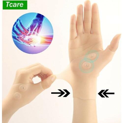 Tcare 1 Pair Fashion Silicone Magnetic Therapy Gel Wrist Gloves Brace Support Protect Working Sports Hand Care Tools Unisex New