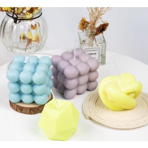 3 Plece/Sets Silicone Candle Mold Crystal Square Aromatherapy Decorating 3D Stereo DIY Hndmade Grafts Supplies Baking Chocolate