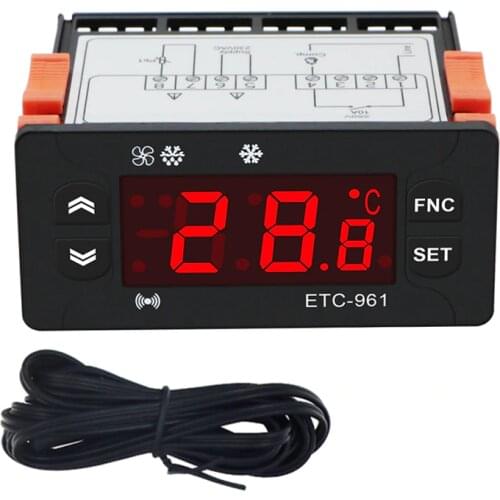 5pcs ETC-961Mini Temperature Controller Microcomputer thermostats Digital Thermostat Refrigeration Alarm 220V NTC sensor 40% off