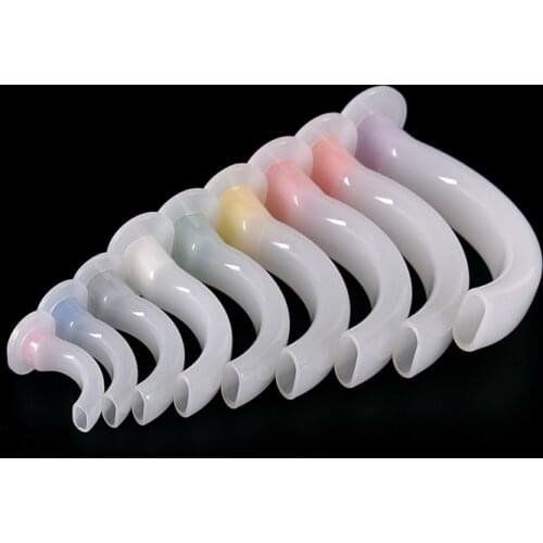 9 PCS Mixed Airway Tube Gas Guide Tube For Patients Disposable Oral Air Way White Color Coded Guedel Airway Tube For First Aid