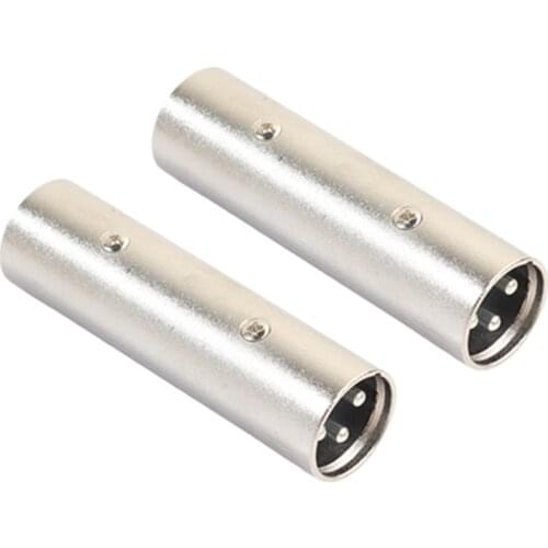 XLR Male to Male Adapter, XLR 3 Pin Male to 3 Pin Male Connector Coupler, Microphone Line Adapter -2 Pack