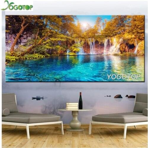Large Size Full drill square round Diamond Embroidery Waterfall 5d DIY Diamond Painting natural scenery Mosaic home decor,YY2729