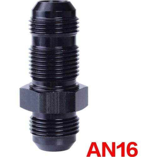 ESPEEDER AN16 Aluminum Straight Fuel Adapter Flare Bulkhead Red Adaptors Fittings