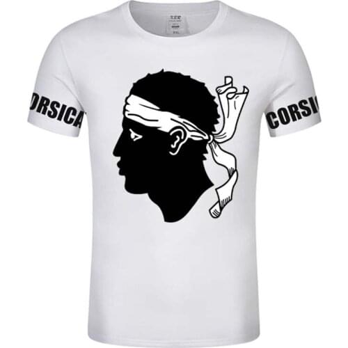 Corsica T Shirt Custom Your Wwn Ethnic Group Flag Men Tshirt DIY Corse Moors Head White Bandana France Corsican Home Clothing