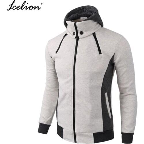 IceLion 2021 Hoodies Men Solid Color Sweatshirts Zipper Slim Fit Mens Hoodies Jacket Fashion Casual Autumn Male Tracksuit Coat