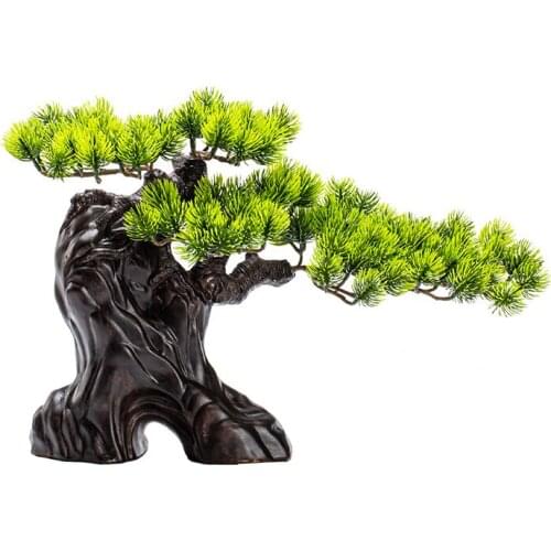 Artificial Greeting Pine Bonsai Plant Fortune Zen Home Hallway Living Room Plant Decorations Garden Accessories