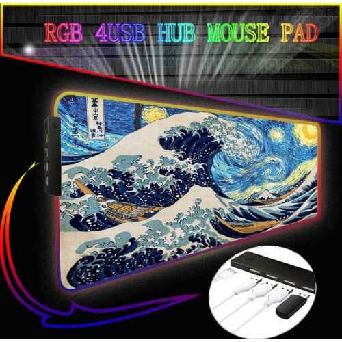 Mairuige Great Wave Mouse Pad Large Thicken 900*400mm Lock Edge Rubber Big Gaming Gamer Soft Mousepad Mause Mat For CSGO LOL