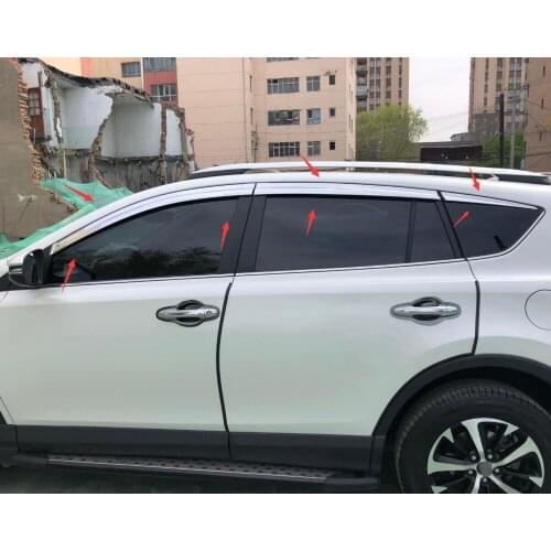 ABS Chrome plastic Window Visor Vent Shades Sun Rain Guard car accessories for Toyota RAV4 RAV-4 2013-2016-2018 2019 car styling
