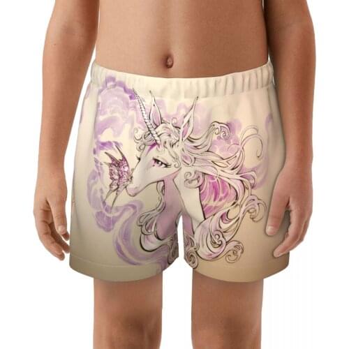 Unicorn Summer Swimming Trunks boy Swim Trunks Male Printing Swim Shorts Beach Surf Swimsuit Elastic Bathing Suit Swimwear