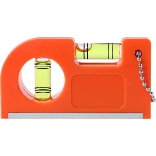 Mini Keychain Level Ruler with Magnet Base V Stripe Level Bubble Clamp