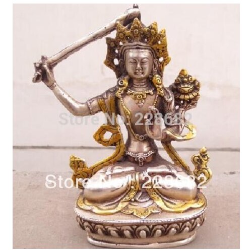 Multi-style 100% Tibetan silver carving bronze-plated and gold-plated Buddha statue Sakyamuni Buddha statue Bodhisattva free of