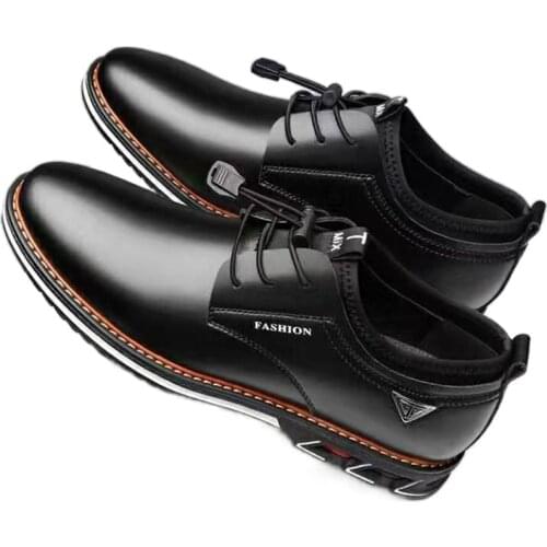 2021 New Men Shoes Leather Cowhide Leather Shoes Men Comfortable Low-top British Casual Single Shoes Leather Shoes Formal Shoes