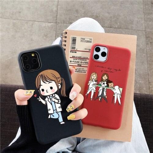 Nurse Medical Medicine Health Heart TPU Soft Phone Case For iPhone 11Pro 12pro MAX 7 8 Plus SE XS Max 12mini 12 Candy red Cover