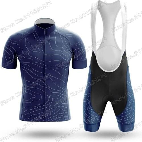 New Navy Mens Cycling Jersey Set Summer Bicycle Clothing Road Bike Shirts Suit Bicycle Bib Shorts MTB Ropa Maillot